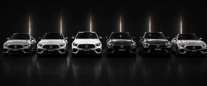 Jaguar lineup in showroom