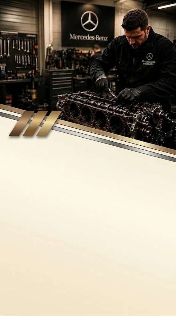 Jaguar technician rebuilding an engine block