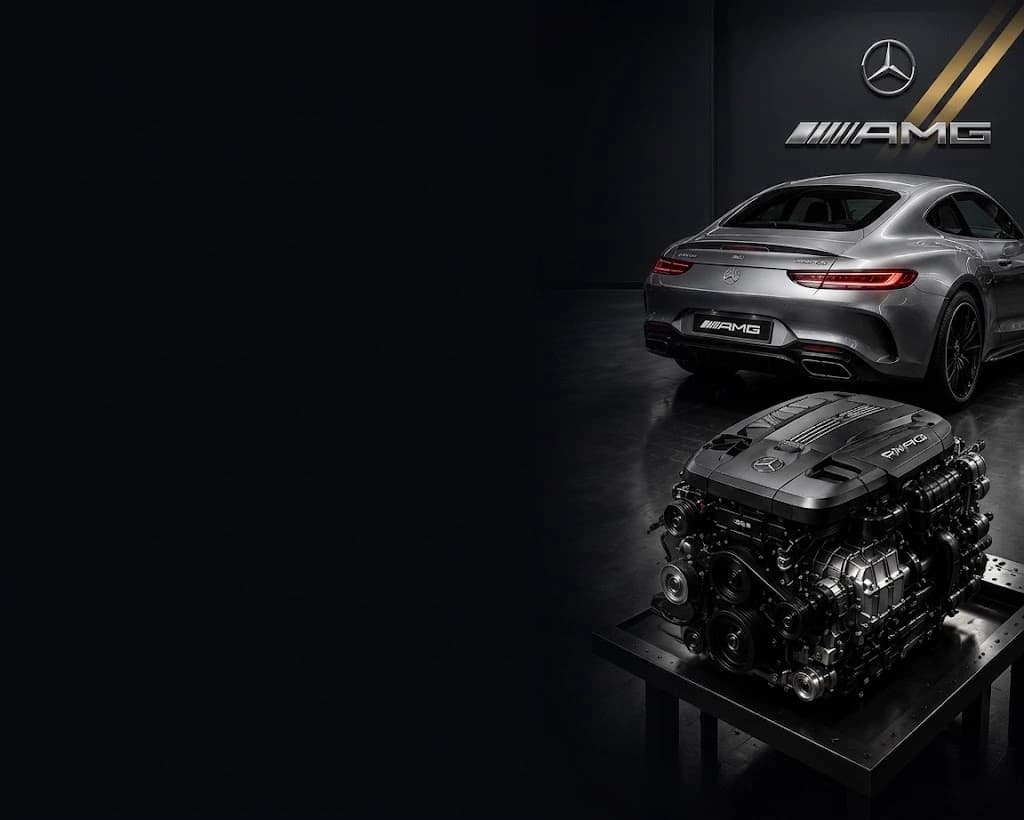 Jaguar AMG GT 53 engine and sedan