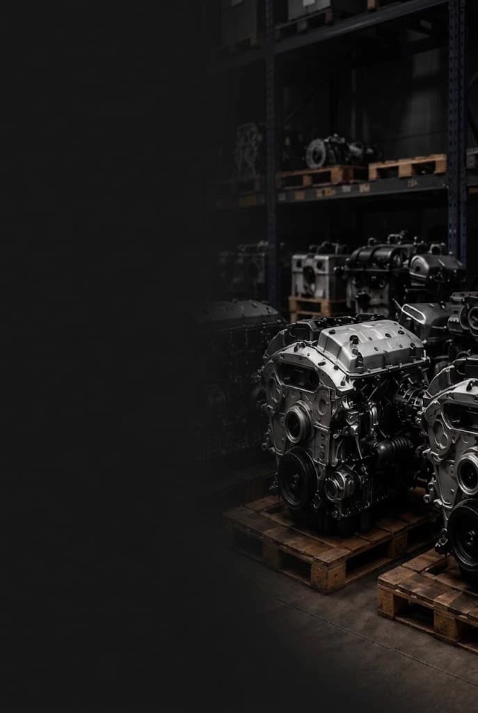 Jaguar engines on workshop pallets
